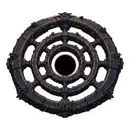 Animated pixel art of the Invictus and its concentric armored rings pulsing around a singularity