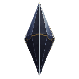 Animated pixel art of a dark faceted Vault awakening along a thin golden seam